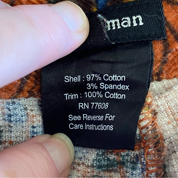 J. Peterman Women’s Orange Floral Corduroy Pants Size 14 Fall Autumn Stretch - Picture 5 of 7